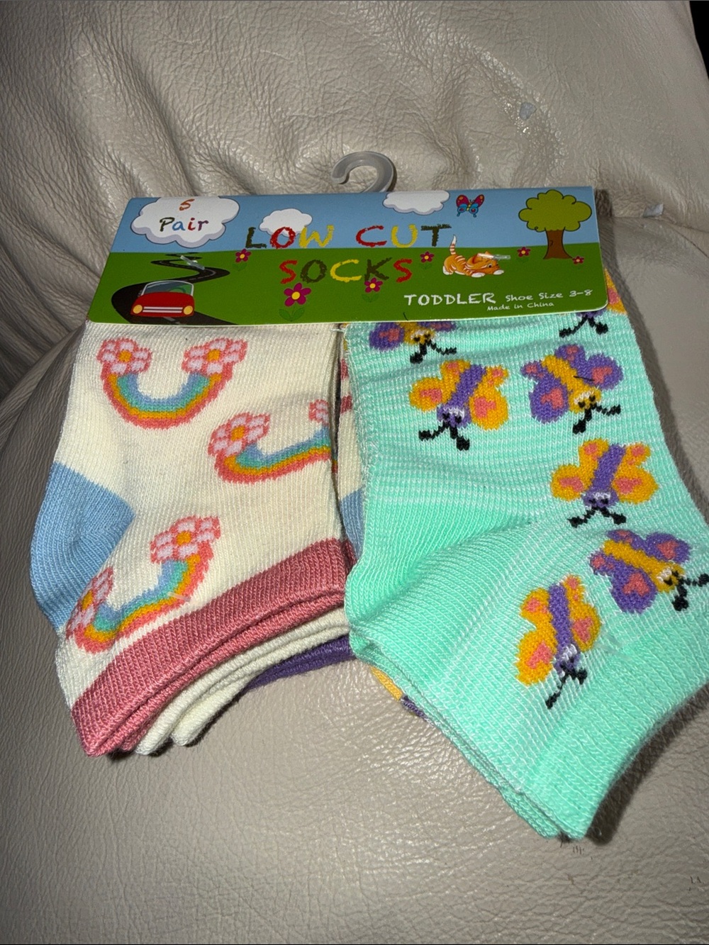 Cat & Jack Toddler Low Cut Socks - Mint, Cream, Pink, Blue, Purple
